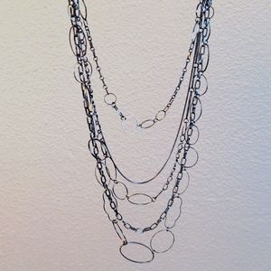 NWT Layered Bubble Necklace in Hematite